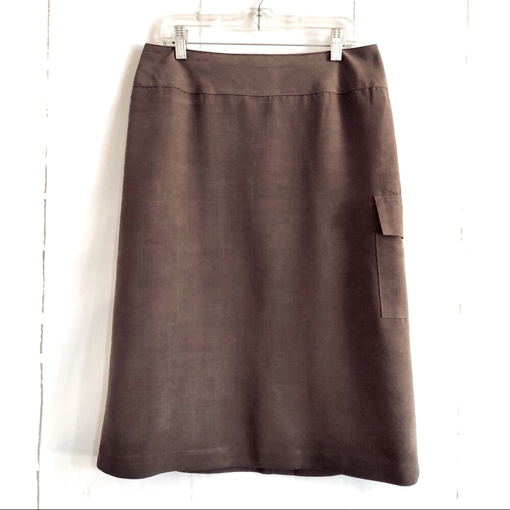 Michele Vintage Brown Midi Skirt